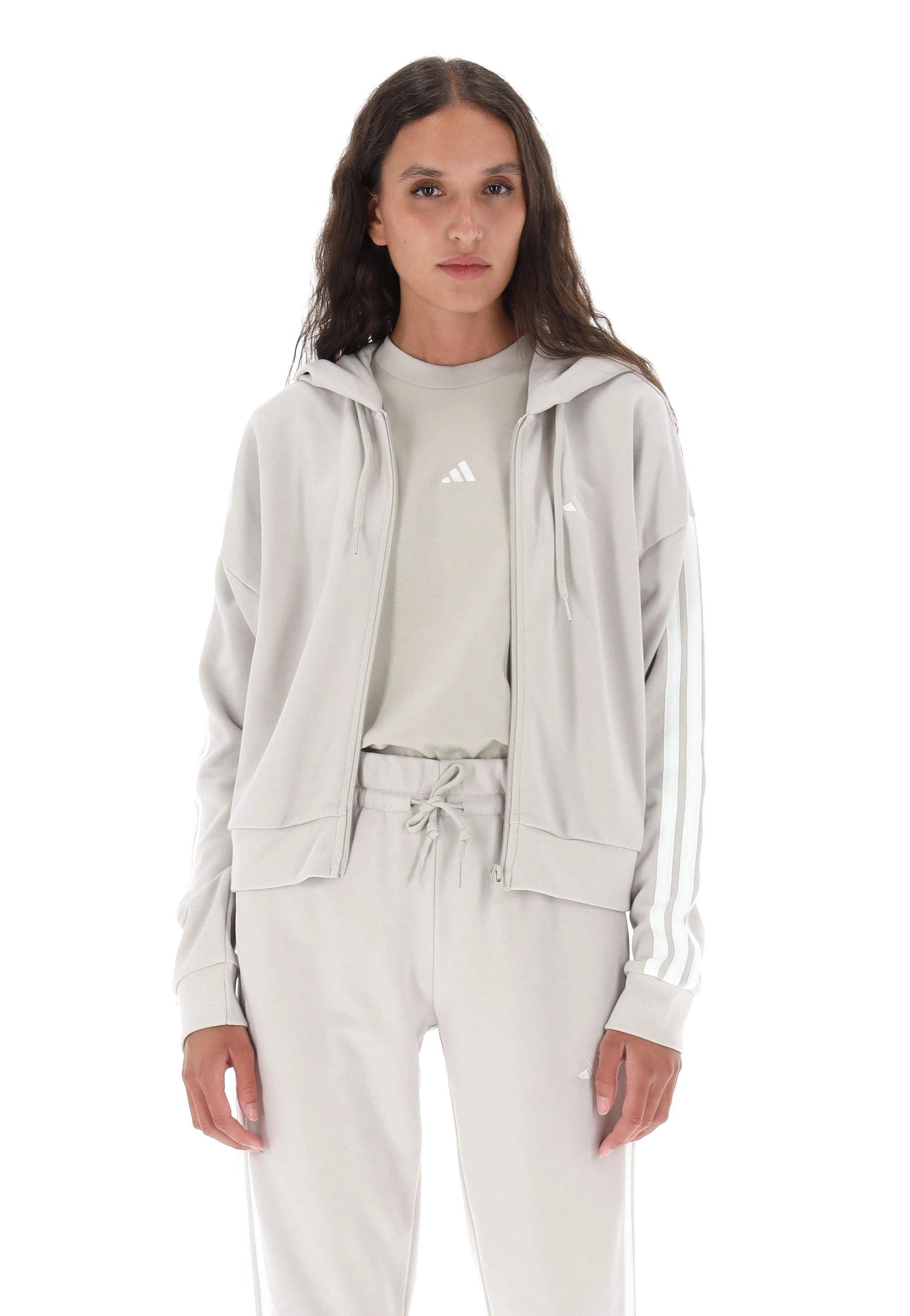 Felpa cropped full zip con cappuccio Adidas donna art. JW1821